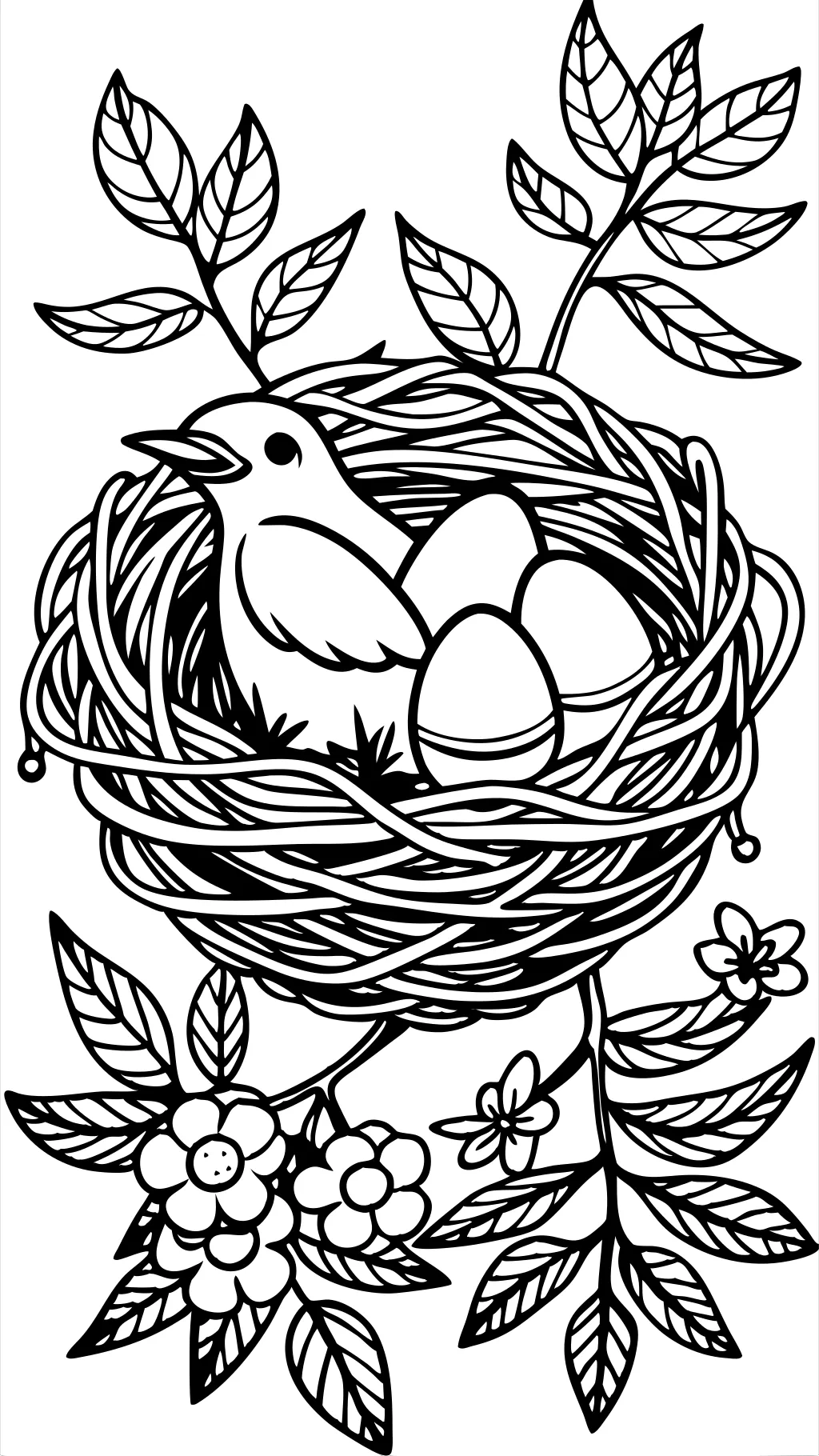 bird nest coloring page